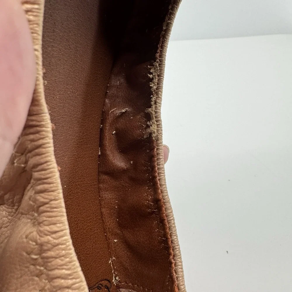 Lucky Brand Emmie Ballet Flats 7M Rose Cream Leather Slip On Boho Minimalist